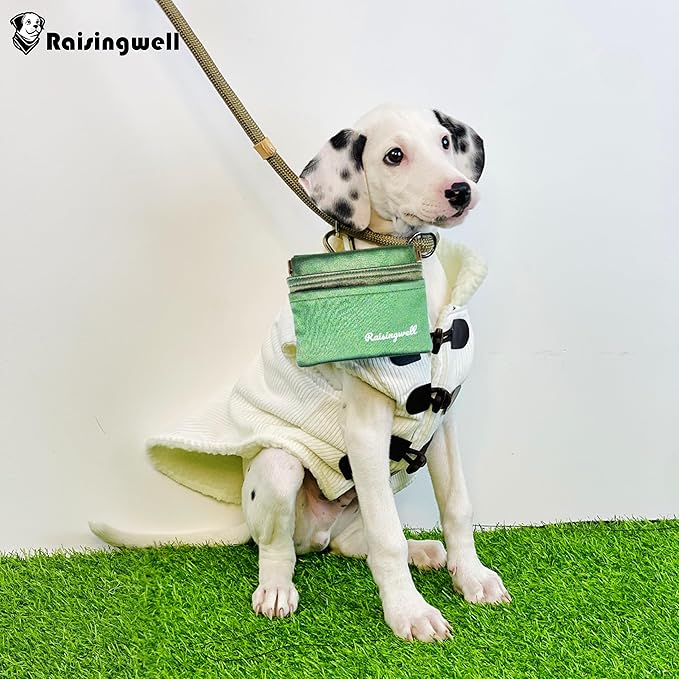 Dog Treat Pouch, Pocket Sized Pet Training Pouch, Hand Free Bronze Dog Walking Bag with Carabiner, Self-Closing Pet Feed Snack Reward, for Puppy Travel or Outdoor Use, NanoPTC-PurrikoPets