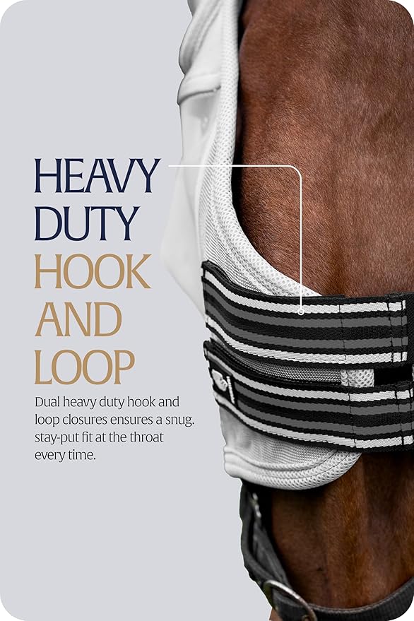 Equinavia Algard Soft Mesh Horse Fly Mask with Ear Protection and 45 UPF Rating | No Eye Irritation & UV Protection - Silver - Horse-PurrikoPets