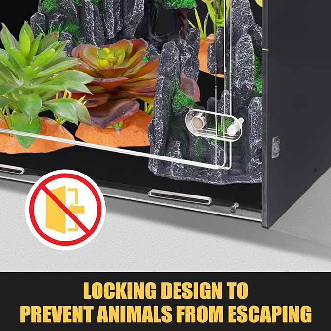 12x12x18 Reptile Enclosure – Acrylic Reptile Tank for Gecko, Snake, and Lizard – Compact PVC Terrarium for Small Pets-PurrikoPets