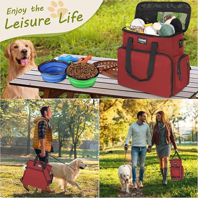 Dog Travel Bag Airline Approved–Pet Travel Tote with Collapsible Bowls,Food Containers & Feeding Mat–Multi-Pocket Organizer for Dogs & Cats, Durable & Water-Resistant for Hiking,Trips,Outdoors-PurrikoPets