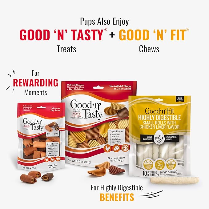 Good ‘n’ Fun Triple Flavor Kabobs Chews for All Dogs, 48 Ounces, Treat Your Dog to Chews Made from Beef Hide, Real Chicken, Pork Hide, Duck and Chicken Liver-PurrikoPets