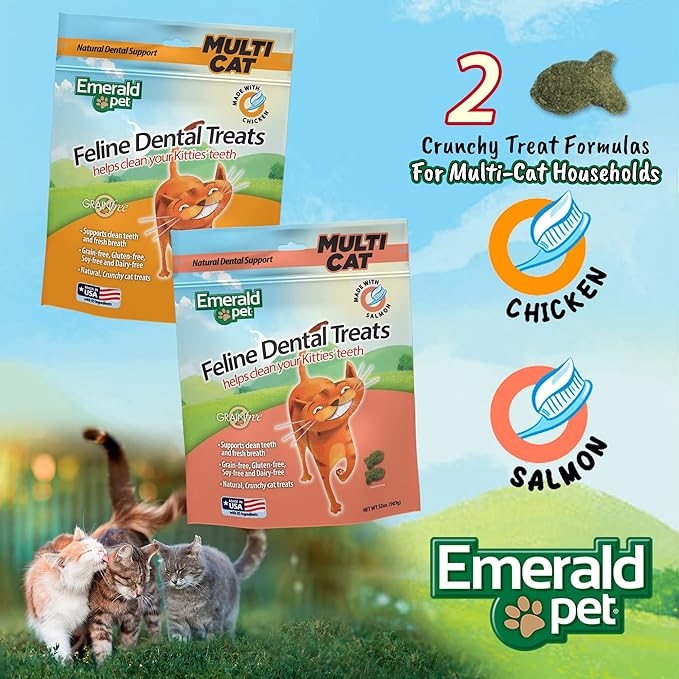 Feline Dental Treats — Tasty and Crunchy Cat Treats Grain Free — Natural Dental to Clean Teeth, Freshen Breath, and Reduce Plaque and Tartar Buildup — Chicken, 32 oz-PurrikoPets