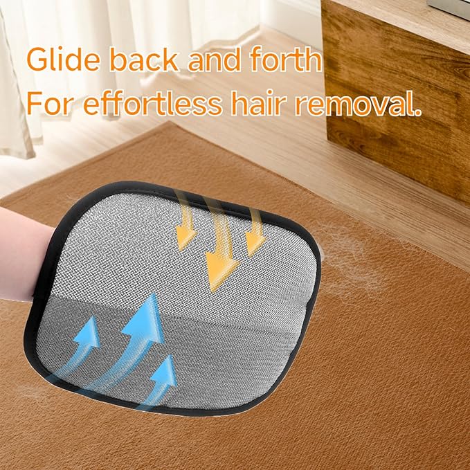 2-in-1 Pet Grooming Glove & Fabric Hair Remover - Reusabie, Silicone Massage Bristles,Static Adhesion for Quiuck Shedding Control,Safe for Dogs & Cats（Big）-PurrikoPets