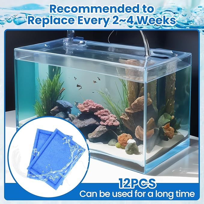 12 Pcs 10-20 Gallon Aquarium Filter Replacement for EZ-Change #2, Fish Tank Filter Cartridge for Aqua-Tech Brand 10 to 20 Power Filters for Healthier Fish-PurrikoPets