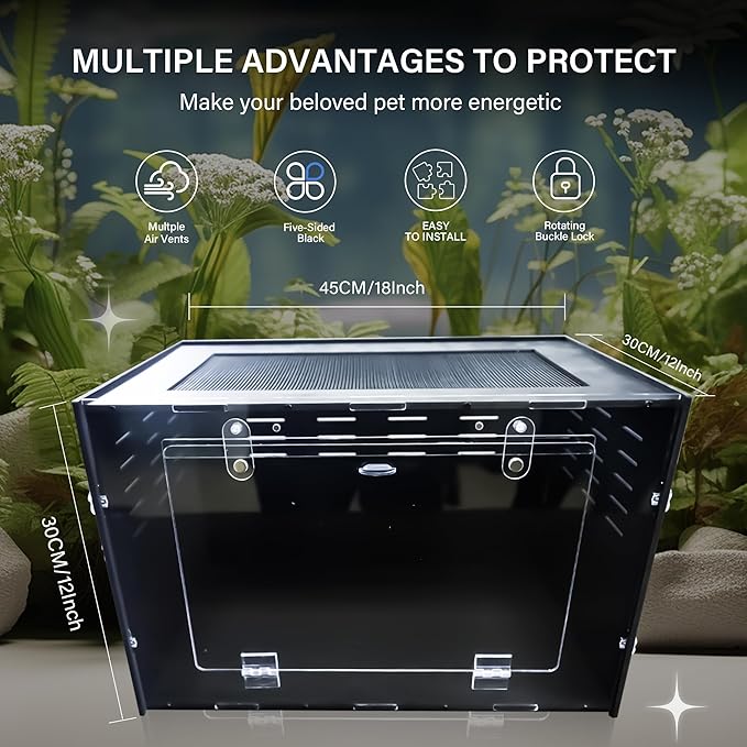 10 Gallon Reptile Tank – Reptile Enclosure for Leopard Geckos, Snakes & Bearded Dragons – Lizard Tank, Hermit Crab & Gecko Habitat-PurrikoPets