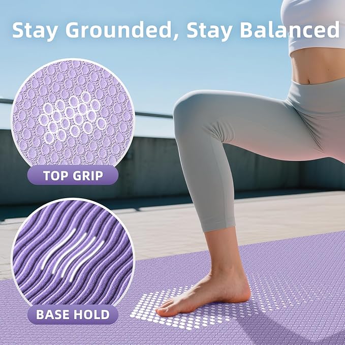 Extra Large Yoga Mat - 72"x35", 72"x48", 78"x57" - Wide TPE Exercise Mat for Home, Stretching, Couples & Family Workouts - 6-12mm Thick, Non-Slip & Waterproof - with Carry Bag and Straps-PurrikoPets