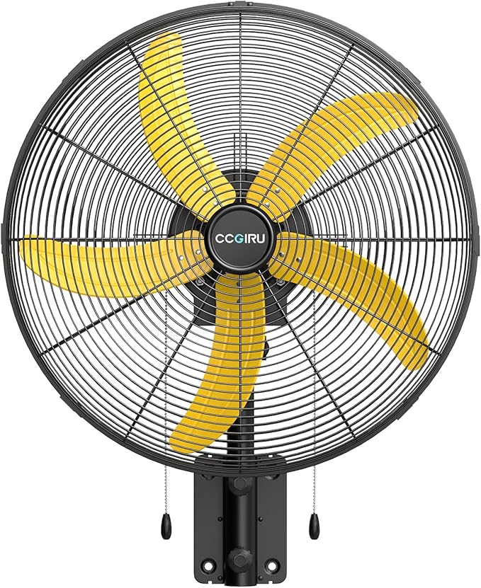 5000 CFM 20" Wall Fan Oscillating, Professional Industrial Wall Mount Fan with 3 Speed for Warehouse, Factory, Workshops, and Garage, UL Listed-PurrikoPets