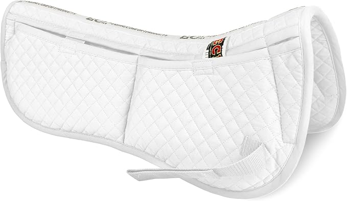 ECP Equine Comfort Products Adjustable Shock Absorbing Memory Foam Half Saddle Pad, Injury Prevention & Pressure Relief, Customizable Fit, Breathable for All Riding Styles-PurrikoPets