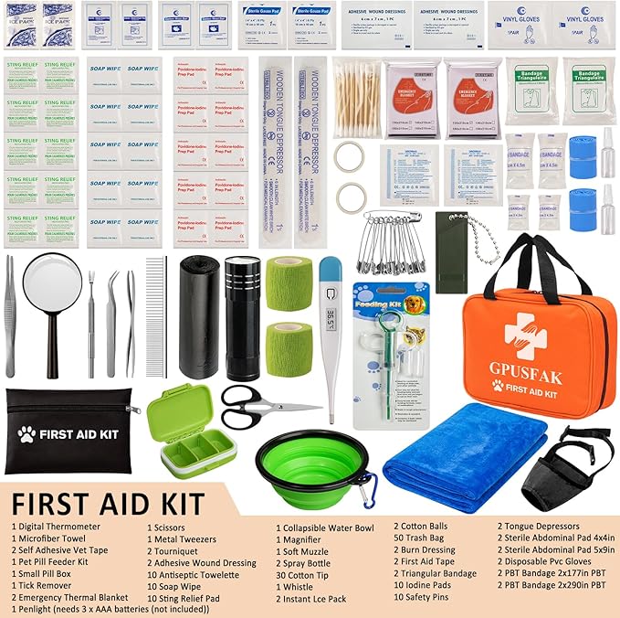 Dog First Aid Kit - Pet First Aid Kit for Dogs and Cats Pet First Aid Supplies for Car Traveling Home-PurrikoPets