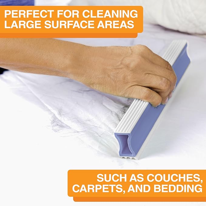 FurDozer X3 MEGA Pet Hair Remover & Auto Detailing Tool - Cat & Dog Hair Remover for Carpet, Car Interior, Couch, Bedding, & Furniture - Reusable Pet Hair Removal Tool for Dog Fur & Lint, 10", Purple-PurrikoPets