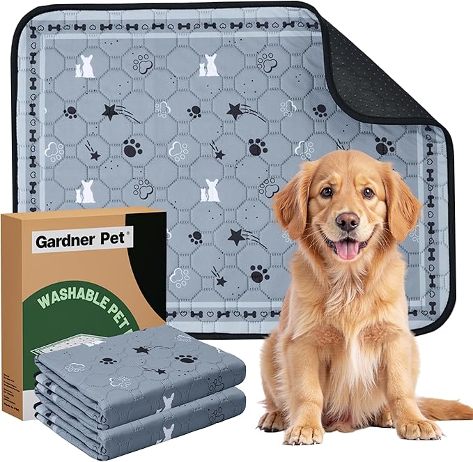Gardner Pet Washable Dog Pee Pads,18'' x 24'' Non Slip Dog Mats with Great Urine Absorption, Reusable Puppy Pee Pads for Potty Training, 2 Pack-PurrikoPets