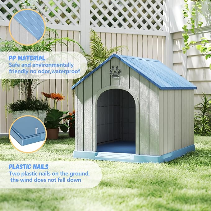 DRATO Dog Houses Resin Small Indoor Outdoor Dog Kennel for All-Weather Use Cozy Shelter for Small Dogs in Home, Garden, or Balcony-PurrikoPets