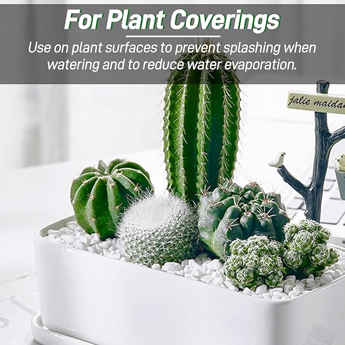 45lb White Cactus Pea Gravel Rocks,1/4 Inch Pebbles for Indoor Plants, Natural Succulent Rock and River Rocks Decorative for Aquariums, Vases, Outdoor Gardening, Top Dressing for Potted Plants-PurrikoPets