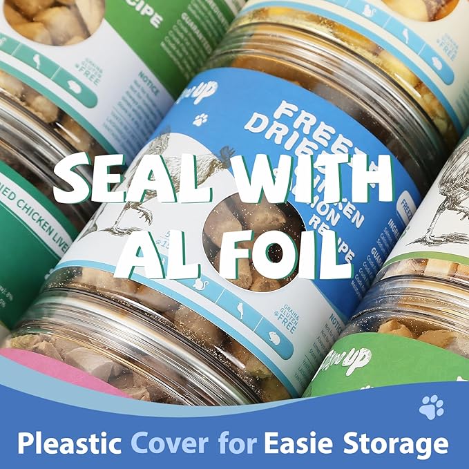 Freeze Dried Raw Dog Food, Chicken & Salmon Recipe Dog Food Topper, High Protein, Rawhide Free, Gluten&Grain Free for Dogs, Cats, 5.3oz-PurrikoPets