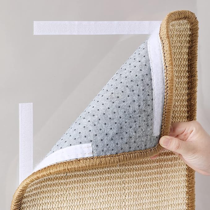 FUKUMARU Cat Scratcher Mat, 19.6 X 11.8 Inch Natural Sisal Cat Scratch Mats, Horizontal Cat Floor Scratching Pad Rug, Protect Carpets and Sofas - Beige-PurrikoPets