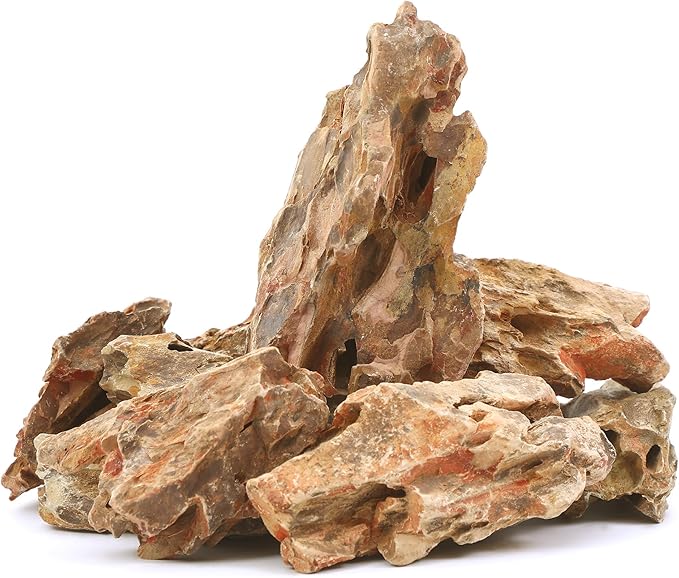 2-8 Inches Natural Dragon Stone 5 PCS Aquarium Rocks for Aquascaping, Aquarium Landscaping, Terrariums, Fish Tank Decoration, Vivariums, Paludarium, Reptile and Amphibian Enclosures-PurrikoPets