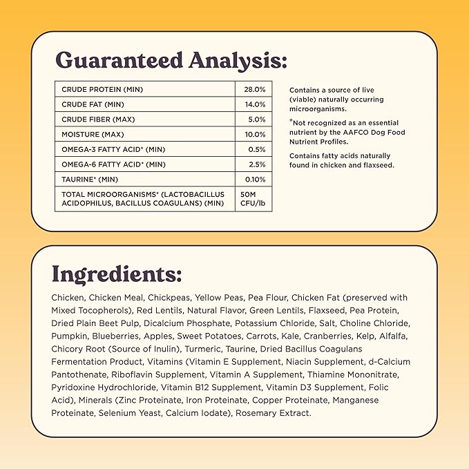 Golden Probiotic Dog Food Dry, Chicken, 4lb Bag, Allergy and Gut-Friendly Adult Kibble for Digestive Health with Cage-Free Chicken, 20 Plant Based Superfoods, Beef and Grain Free-PurrikoPets