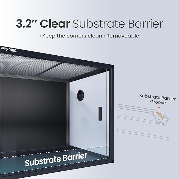 120 Gallon Bearded Dragon Tank,48" x 24" x 24" Reptile Tank with Sliding Door Top Screen Ventilation, Front Opening Reptile Enclosure for Easy Maintenance-PurrikoPets