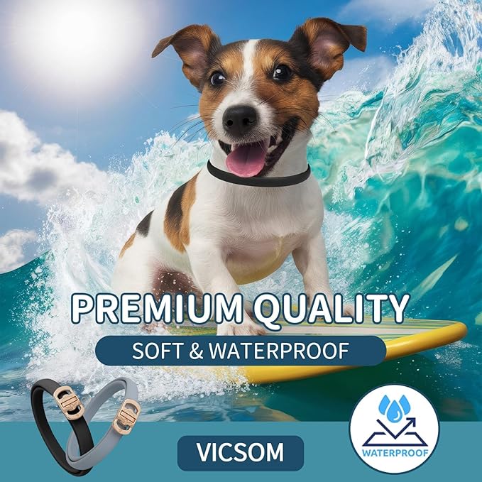 Flea and Tick Collar for Dogs 4 Pack, 32 Months Prevention, Waterproof, Adjustable for Small Medium Large Dogs Puppies (Black and Grey)-PurrikoPets