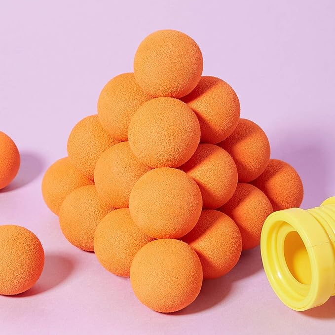 Frienda 24 Pieces Refill Balls Soft Orange Foam Balls Refills Approx 1. 1 Inch in Diameter, Soft Small Light Cat Ball Toys-PurrikoPets