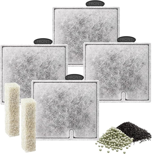 4 Pack Medium Filters Cartridges Compatible with Aqueon Fish Tank Filter Cartridges Compatible with Aqueon QuietFlow LED PRO Power Filter Size 10/Power Filter Size 10/E Internal Power Filter Size 20-PurrikoPets