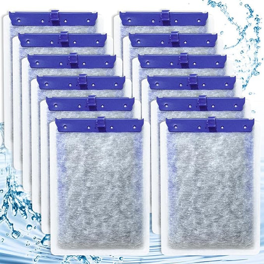 12-Pack Filter Cartridges Large Compatible with Tetra Whisper Bio-Bag Aquarium Filters, Fish Tank Filters Replacement for Aquariums for Whisper Filter 20i 40i/ IQ 20 30 45 60/ PF20 30 40 60-PurrikoPets