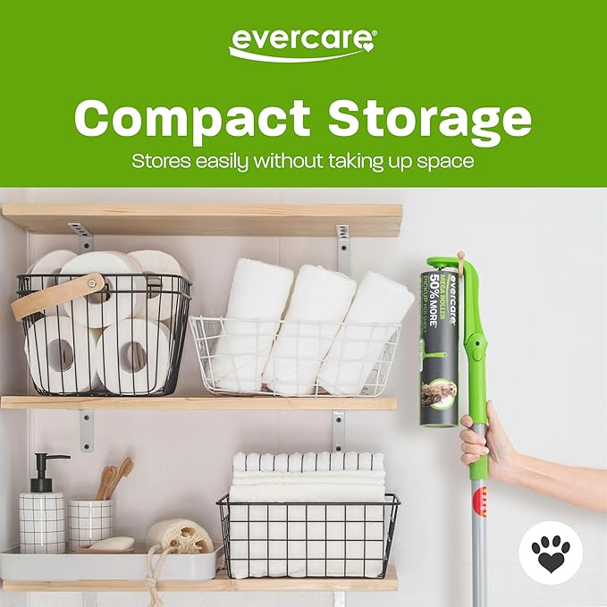 Evercare Easy-Store Mega 25 Layer Extended Handle Pet Lint Roller-PurrikoPets