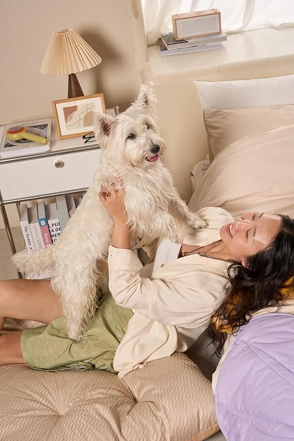 FUNNY FUZZY 2 in 1 Dog Bed Crate Pad Mat, Washable Reversible Pet Floor Mats,Fluffy Kennel Pad for Small Large Sized Dog,Indoor Cats,Sleeping Mattress, 41.7" × 28.3", Beige-PurrikoPets