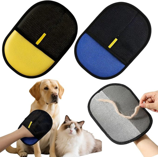 2Pcs Electrostatic Pet Hair Removal Gloves for Cats & Dogs,2025 New Upgraded Reusable Quick De-Shedding Grooming Gloves,Animal Fur Remover Tool for Couch,Carpet,Furniture, Car Seat,Clothing,Curtain-PurrikoPets