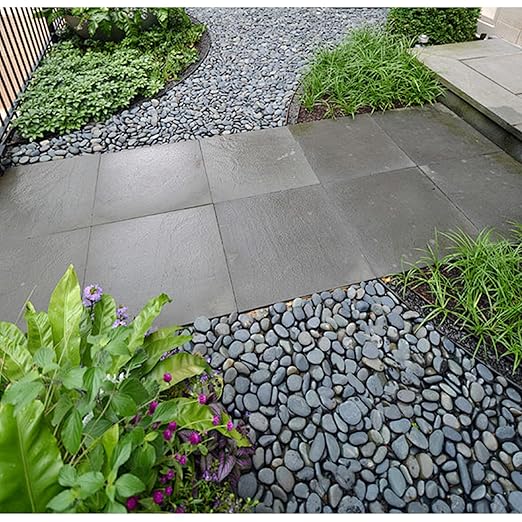 45 LB Mexican Beach Pebbles - 1-2 Inch Decorative River Rocks for Landscaping, Garden Paving, Plant Rocks, Crafting, Walkways, Backyard, Grey Natural Unpolished Bulk Stones-PurrikoPets