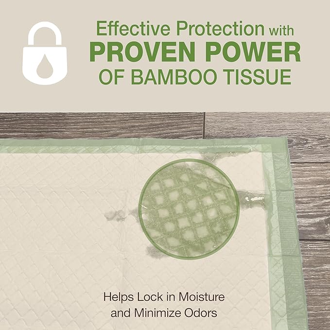 Four Paws Wee-Wee Superior Performance Bamboo Pee Pads for Dogs, Earth Friendly Dog & Puppy Potty Training Pads, Crate Liners, Housebreaking Supplies, 22" x 23" (50 Count)-PurrikoPets