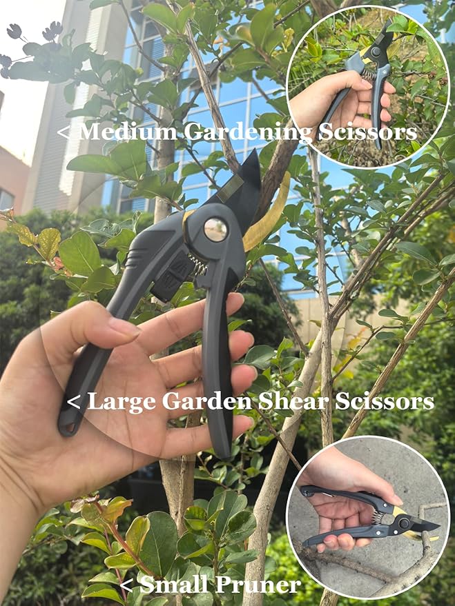 4 Piece Gardening Scissors Folding Saw and Pruner Set Sharp Hand Garden Clippers Set with Folding Pruner Saw-PurrikoPets