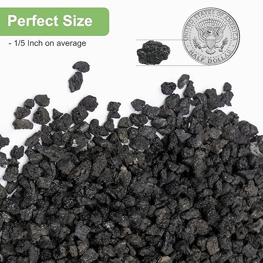 5 lbs Pebbles for Indoor Plants, Succulent, Cactus, 1/5 Inch Small Lava Rock for Plants Drainage, Natural Horticultural Volcanic Rock, Top-Dressing-PurrikoPets