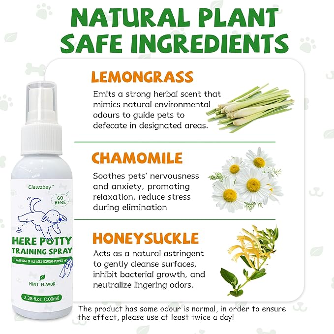 Dog Potty Spray Set, No-Go Spray & Potty Training Spray, Puppy Essentials, Stops Urination & Marking, Indoor and Outdoor Use (3.38 fl oz)-PurrikoPets