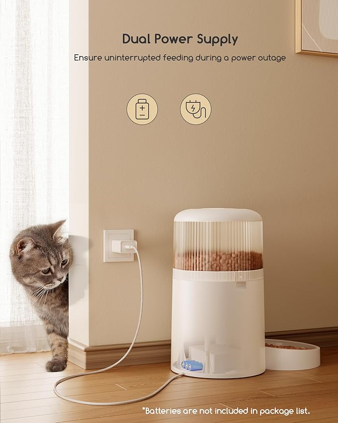 Faroro Automatic Cat Feeder with Camera, 3MP HD Video with Night Vision, 5G WiFi Cat Feeder Automatic with APP Control, 2-Way Audio, Low Food Sensor, Motion Alerts for Cats and Dogs-PurrikoPets