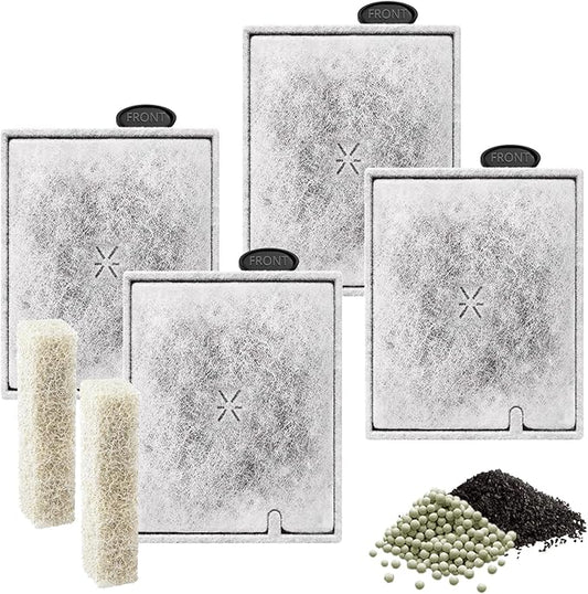 4 Pack Large Filter Cartridges Compatible with Aqueon QuietFlow Filter LED PRO Size 20,30,50,75/Power Filter Size 20,30,50,55/75, E Internal Size 40 Canister Filter-PurrikoPets