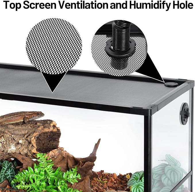 67 Gallon Reptile Tank, Glass Reptiles Terrarium 48" x 18" x 18", Sliding Door, Top Ventilation, Cable Pass, Humidify Hole, Large Reptile Cage Habitat for Bearded Dragon, Lizard, Snake, Gecko-PurrikoPets