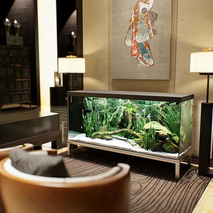 20 in X 60 in. Aquarium Stand | Industrial Style Aluminum Fish Tank Base with Open Frame Design-PurrikoPets