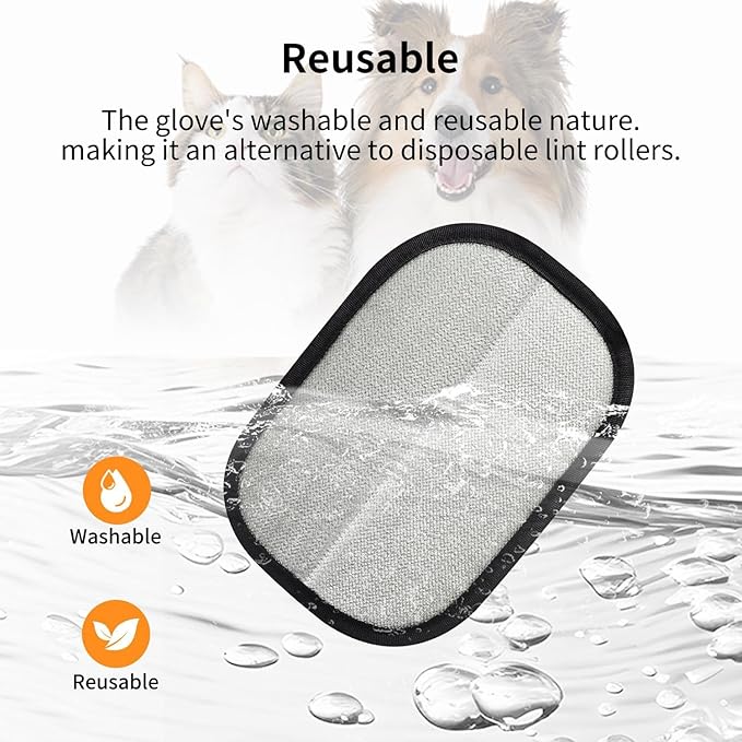 2 Pcs Electrostatic Gloves Pet Hair Removal,Reusable Pet Cat Dog Hair Removal Grooming Gloves Brush Tool-PurrikoPets