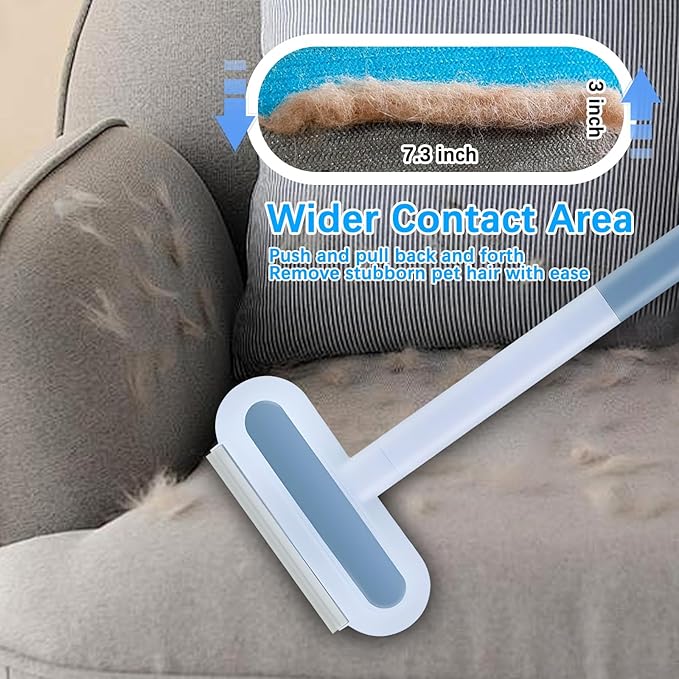 4 in 1 Pet Hair Removal Tool, Multifunctional Pet Hair Remover, Cat and Dog Hair Remover Brush Reusable with 23in Long Handle for Furniture, Couch, Carpet, Clothes-PurrikoPets