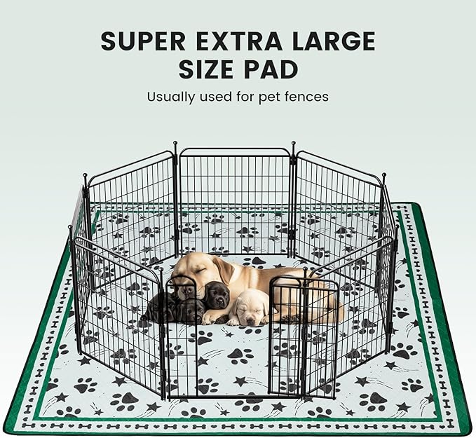 Gardner Pet Washable Dog Pee Pads, 72'' x 72'' Non Slip Dog Mats with Great Urine Absorption, Reusable Puppy Pee Pads for Potty Training - 1 Pack-PurrikoPets