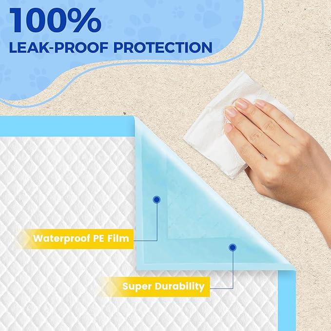 Dog Pee Pads Extra Large 28"x34" - 100 Pack Super Absorbent XLarge Puppy Pads 100 Count Leak-Proof Disposable XL Pet Potty Training Pads for Dogs, Puppies, Doggy-PurrikoPets