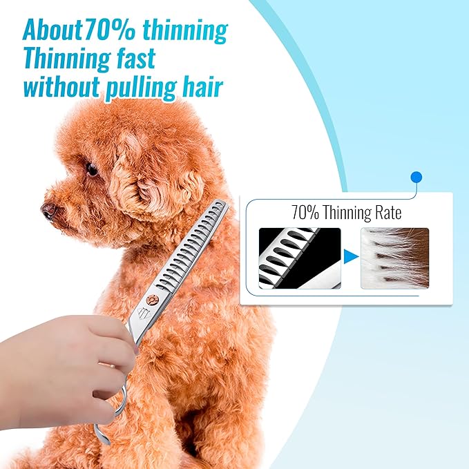 Dog Grooming Scissors: 7 inch Pet Chunker Shears Made Of Japanese 440c Advanced Stainless Steel Professional Grooming Scissors for Dogs Cats and Other Pets-PurrikoPets