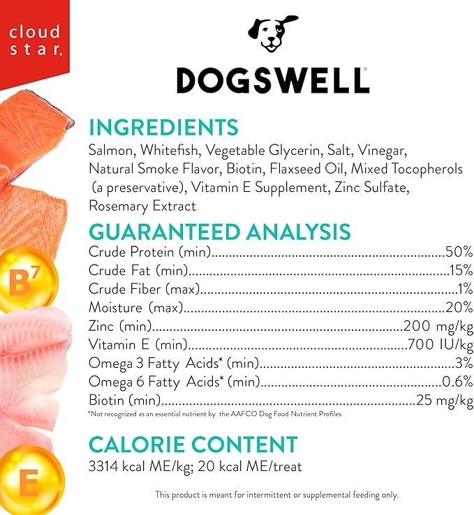 Dogswell Skin & Coat Mini Jerky Dog Treats, Salmon, 4 oz. Bag-PurrikoPets