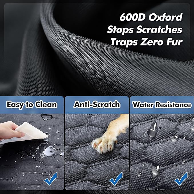 3-in-1 Convertible Dog Car Seat Extender & Booster Seat – 400lb Capacity, Waterproof 600D Oxford with Hard Bottom, Scratch-Proof Hammock for Cars & SUVs-PurrikoPets