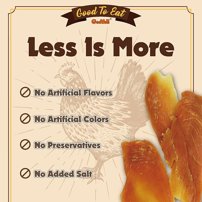 Gootoe Chicken Breast Jerky Dog Treats 1 lb, All Natural, Grain-Free, High-Protein, Low Fat, Healthy & Easily Digestible-PurrikoPets