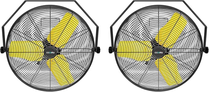9200 CFM 24" Industrial Wall Mount Fans with 2 Pack, High Velocity 2-Speed Professional Metal Fan with Powerful Motor, Heavy Duty Fan for Garage, Commercial, Warehouse, Greenhouse, UL Listed-PurrikoPets