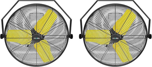 9200 CFM 24" Industrial Wall Mount Fans with 2 Pack, High Velocity 2-Speed Professional Metal Fan with Powerful Motor, Heavy Duty Fan for Garage, Commercial, Warehouse, Greenhouse, UL Listed-PurrikoPets
