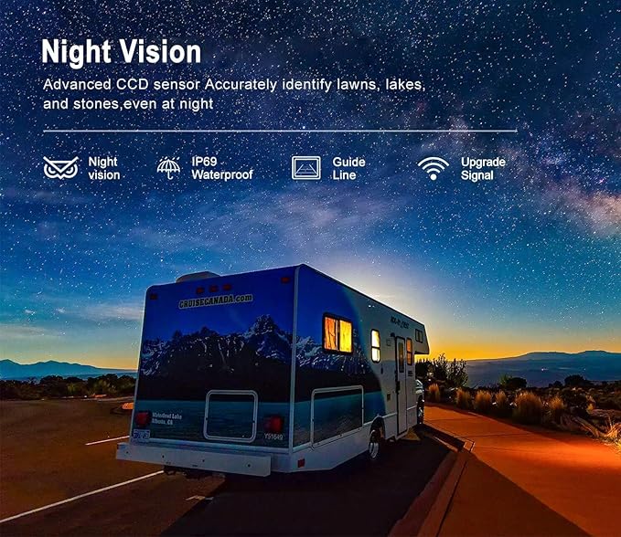 1080P FHD Digital Wireless Backup Camera System Kit for RV/Truck/Trailer/Van/Bus,Night Vision,7inch HD LCD Monitor,IP69 Waterproof Rear View Camera No Interference Record-HW02-M-PurrikoPets