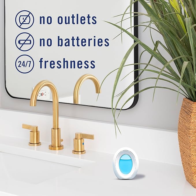 Febreze Bathroom Air Freshener, Odor-Fighting, Plug In Alternative, Air Fresheners for Home and Bathroom and Kitchen, Closet Air Fresheners, Ocean Scent, 4 Count-PurrikoPets
